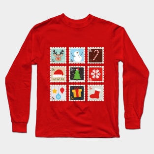 Christmas Stamps | Gift Ideas | Cute Design Long Sleeve T-Shirt